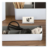 Fusion Double-sided Business Card Holder, Holds 2.25 X 4 Cards, Polypropylene, Gray-white