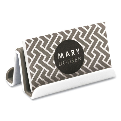 Fusion Double-sided Business Card Holder, Holds 2.25 X 4 Cards, Polypropylene, Gray-white