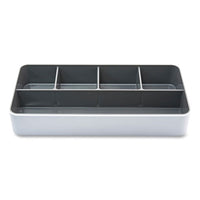 Fusion Five-compartment Plastic Accessory Holder, 12.25 X 6 X 2, White-gray
