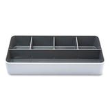 Fusion Five-compartment Plastic Accessory Holder, 12.25 X 6 X 2, White-gray