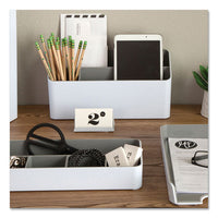 Fusion Stacking Bins, 12.1 X 9.1 X 2.2, White-gray, 4 Pieces