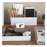 Fusion Stacking Bins, 12.1 X 9.1 X 2.2, White-gray, 4 Pieces