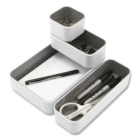 Fusion Stacking Bins, 12.1 X 9.1 X 2.2, White-gray, 4 Pieces