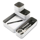 Fusion Stacking Bins, 12.1 X 9.1 X 2.2, White-gray, 4 Pieces