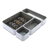 Fusion Stacking Bins, 12.1 X 9.1 X 2.2, White-gray, 4 Pieces