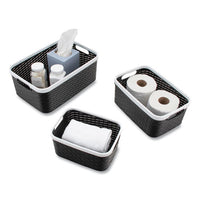Open Lid Storage Bin, Assorted Sizes, Black-white, 3-pack