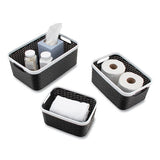 Open Lid Storage Bin, Assorted Sizes, Black-white, 3-pack