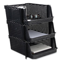 Nest And Stack Open Lid Storage Bin, 13.5 X 15 X 8.5, Black, 3-pack