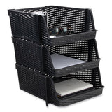 Nest And Stack Open Lid Storage Bin, 13.5 X 15 X 8.5, Black, 3-pack