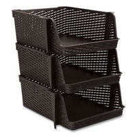 Nest And Stack Open Lid Storage Bin, 13.5 X 15 X 8.5, Black, 3-pack