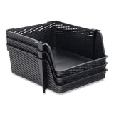 Nest And Stack Open Lid Storage Bin, 13.5 X 15 X 8.5, Black, 3-pack