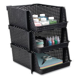 Nest And Stack Open Lid Storage Bin, 13.5 X 15 X 8.5, Black, 3-pack