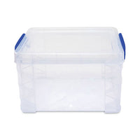 Super Stacker Lift-off Lid Storage Tote, 7.25" X 10.88" X 6.38", Transparent-blue