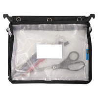 Expanding Zipper Pouch, 13 X 9 1-4, Clear-black