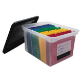 File Tote With Contents Label, Letter-legal Files, 17.75" X 14" X 10.25", Clear-black