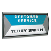 People Pointer Wall-door Sign, Aluminum Base, 8.75 X 4, Black-silver