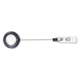 Deluxe Retractable Id Reel With Badge Holder, 24" Extension, Black, 12-box