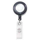 Deluxe Retractable Id Reel With Badge Holder, 24" Extension, Black, 12-box