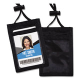 Id Badge Holder W-convention Neck Pouch, Vertical, 2 3-4 X 3 1-2, Black, 12-pack