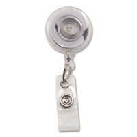 Translucent Retractable Id Card Reel, 34" Extension, Clear, 12-pack