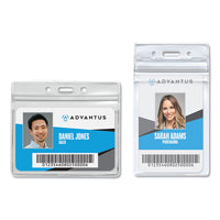 Resealable Id Badge Holder, Horizontal, 4.13 X 3.75, Clear, 50-pack