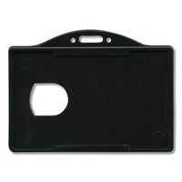 Horizontal Id Card Holders, 3.68 X 2.38, Black, 25-pack