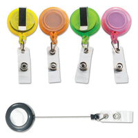 Deluxe Retractable Id Card Reel, 30" Extension, Assorted Colors, 20-pack