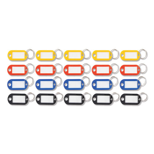 Key Tags Label Window, 0.88 X 0.19 X 2, Assorted, 20-pack