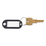 Key Tags Label Window, 0.88 X 0.19 X 2, Black, 6-pack