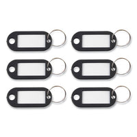 Key Tags Label Window, 0.88 X 0.19 X 2, Black, 6-pack
