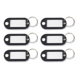Key Tags Label Window, 0.88 X 0.19 X 2, Black, 6-pack