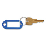 Key Tags Label Window, 0.88 X 0.19 X 2, Dark Blue, 6-pack