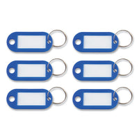 Key Tags Label Window, 0.88 X 0.19 X 2, Dark Blue, 6-pack