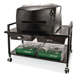 Underdesk Machine Stand With Drawers, 25.3w X 15.8d X 15.4h, Black, Ships In 4-6 Business Days