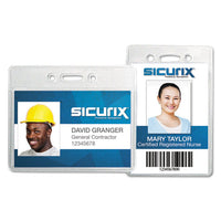 Sicurix Proximity Badge Holder, Vertical, 2 1-2w X 4 1-2h, Clear, 50-pack