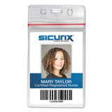 Sicurix Sealable Cardholder, Vertical, 2 5-8 X 3 3-4, Clear, 50-pack