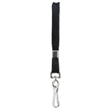 Flat Lanyard W-hook, 36", Nylon, Black, 100-pack