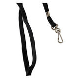 Flat Lanyard W-hook, 36", Nylon, Black, 100-pack