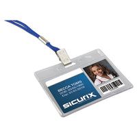 Sicurix Badge Holder, Horizontal, 2.13 X 3.38, Clear, 12-pack