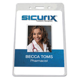 Sicurix Badge Holder, Vertical, 2.75 X 4.13, Clear, 12-pack