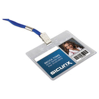 Sicurix Vinyl Badge Holder, 4 X 3, Clear, 50-pack