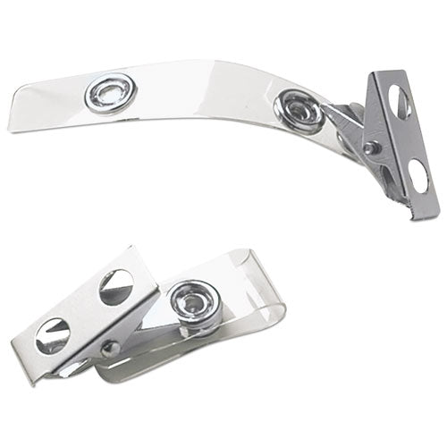 Sicurix Id Strap Clips, 0.38" X 2.75", Clear, 25-pack