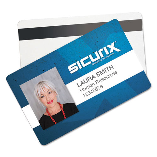 Sicurix Blank Id Card With Magnetic Strip, 2 1-8 X 3 3-8, White, 100-pack