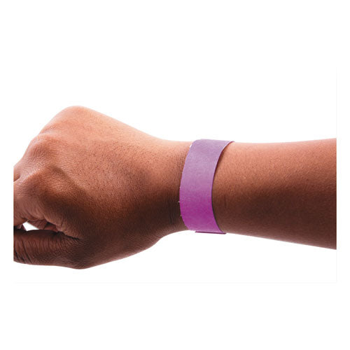 Security Wristbands, 0.75" X 10", Purple, 100-pack