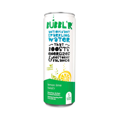 Antioxidant Sparkling Water, Lemon Lime Twist'r, 12 Oz Can, 12 Cans-carton