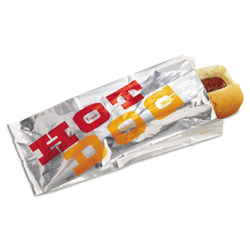 Foil Single-serve Bags, 3.5" X 8.5", White-"hot Dog", 1,000-carton