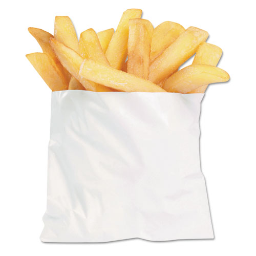 French Fry Bags, 4.5" X 3.5", White, 2,000-carton