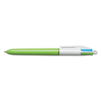 Retractable Ballpoint Pen, 1 Mm, Lime-pink-purple-turq Ink, Lime Barrel, 2-pack