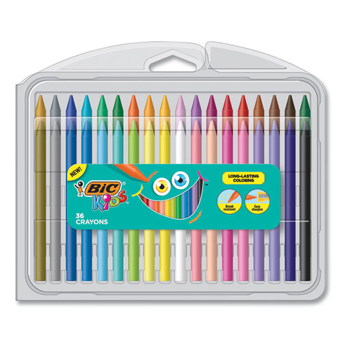 Kids Coloring Crayons, 36 Assorted Colors, 36-pack