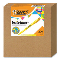 Brite Liner Highlighter, Chisel Tip, Fluorescent Yellow, Dozen